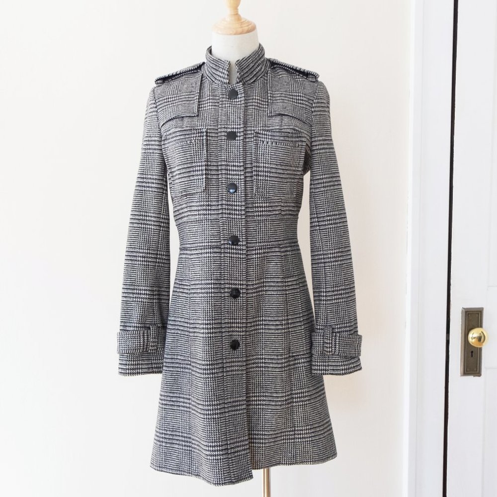 Alice + Olivia Houndstooth Wool Blend Coat